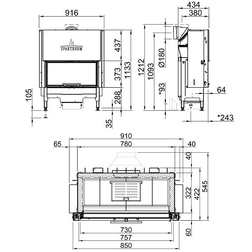 Kamineinsatz SPARTHERM Varia ASh 7 kW Schiebetür