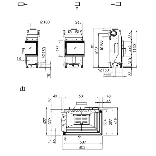 Kamineinsatz SPARTHERM Varia 2R-62 6,9 kW