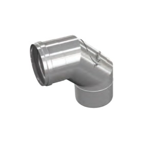 Edelstahlschornstein - Bogen 90° mit Prüföffnung (max. 600°C) - einwandig - eka complex E