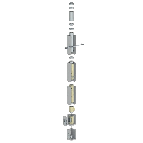 Leichtbauschornstein F90-Bausatz Wohnzimmervariante mit Innenrohrdurchmesser 130 mm