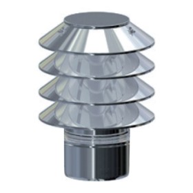 Edelstahlschornstein - Regenhaube mit Lamellenkopf - einwandig - Reuter EW-BLUE