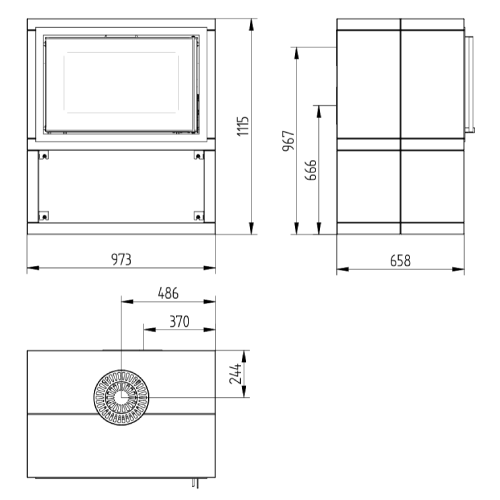 Kaminbausatz Jydepejsen Sigma Titan 1 | 7 kW