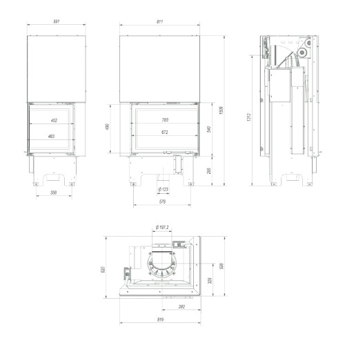 Kamineinsatz Kratki VNP 700/480 12 kW