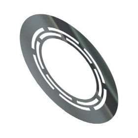 Edelstahlschornstein - Wandrosette mit Hinterlüftung, 15°, 30°, 45° 12 cm breit - doppelwandig - Reuter DW-Systeme