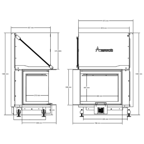 Kamineinsatz A Caminetti Quattro 80 L 13 kW