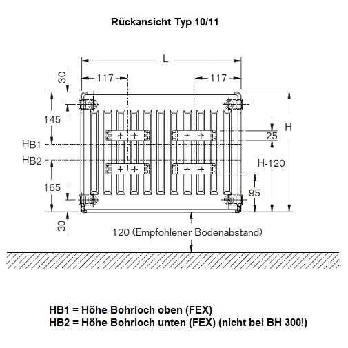 Heizkörper Komplett Set Buderus Logatrend C-Profil Typ 10 - Flachheizkörper