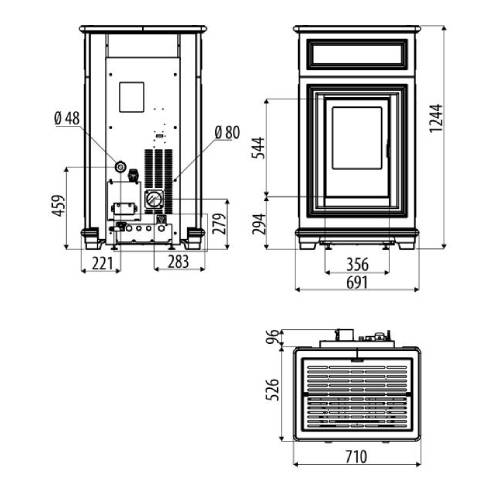 Pelletofen Sergio Leoni Sissy P/I 22,3 kW wasserführend