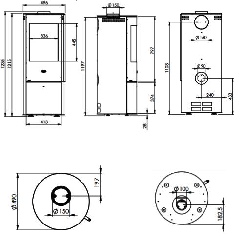 Kaminofen Fireplace Livorno 6 kW