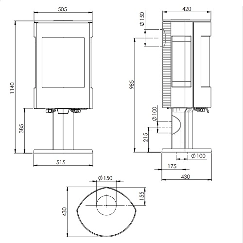 Kaminofen Dovre Astro 3 CB/P 8 kW