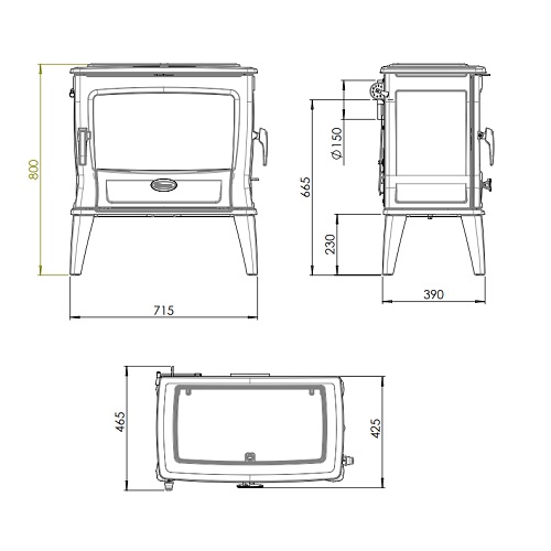 Kaminofen Dovre Tai 55 MD 11 kW