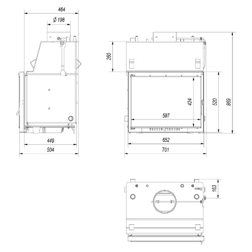 Kamineinsatz Kratki Zuzia 15 Deco 12 kW wasserführend