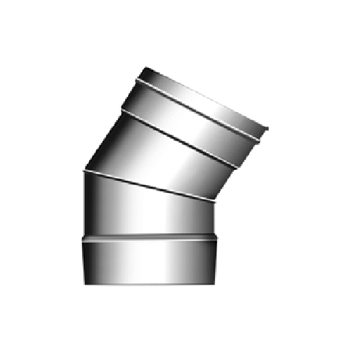 Edelstahlschornstein - Bogen 0°-33° - einwandig - Schräder Future EW
