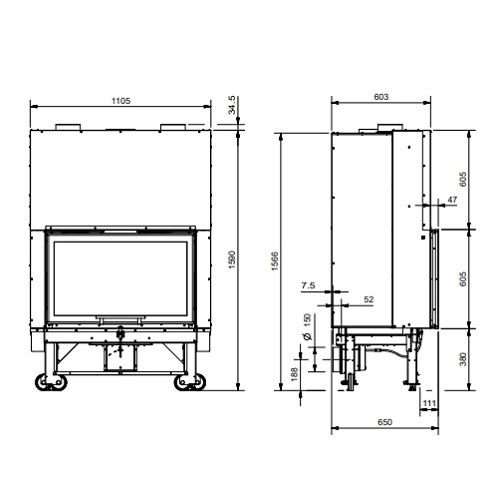 Kamineinsatz La Nordica Monoblocco 90PA 2.0 │13,2 kW