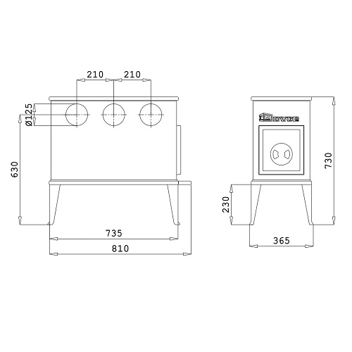 Kaminofen Dovre 300 CB 9 kW