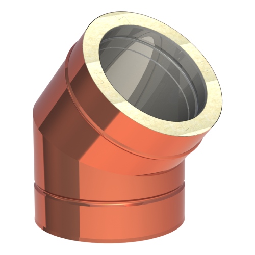 Kupferschornstein - Winkel 42° starr - doppelwandig - Jeremias DW-FU