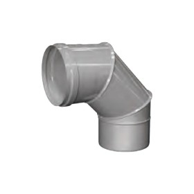Edelstahlschornstein - Verstellbogen 0-90° mit Vitondichtung und Klemmband, max. 200°C - einwandig - eka complex E