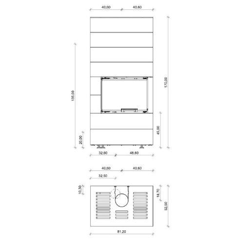 Kaminbausatz Neocube C10 Black & White Edition 7,8 kW