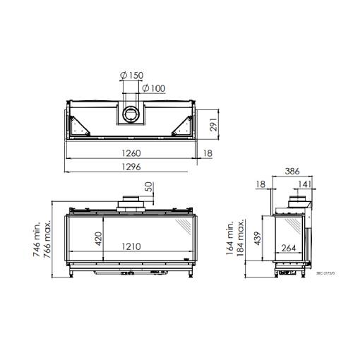 Gaskamin DRU Global 120 BF Triple RCE