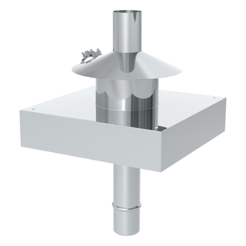 Kunststoffschornstein - Kopfabdeckung mit Mündungsrohr aus Edelstahl und Wetterkragen - einwandig - Jeremias EW-PP