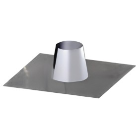 Edelstahlschornstein - Flachdachabdeckung H=200 mm mit bleirand - einwandig - Dinak SW6