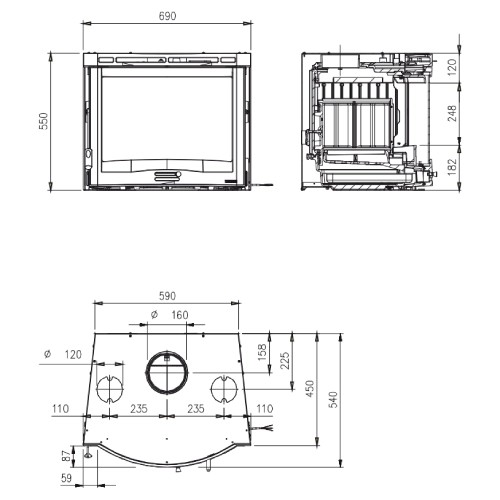 Kamineinsatz La Nordica Inserto 70 | 4.0 Tondo - Ventilato 7,8 kW