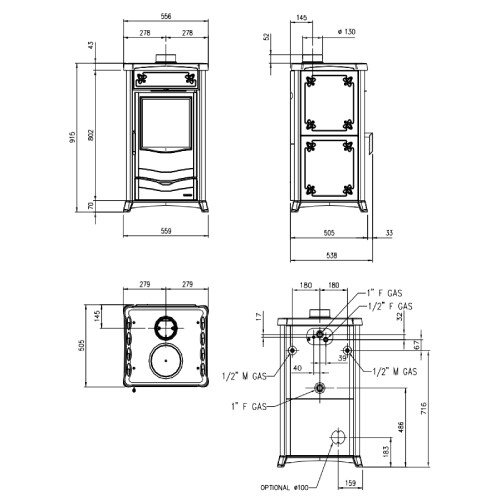 Kaminofen La Nordica TermoNathalie DSA 8,7 kW wasserführend