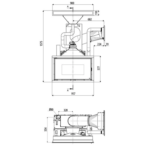 Pellet Kamineinsatz MCZ VIVO 90 Comfort Air 11 M1 10,9 kW