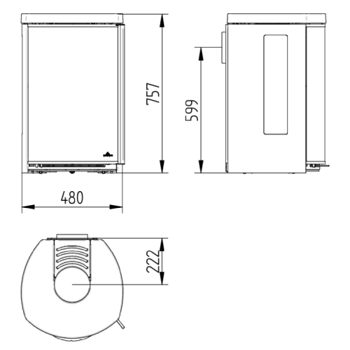 Kaminofen Jydepejsen Cozy Modern Wall 6 kW