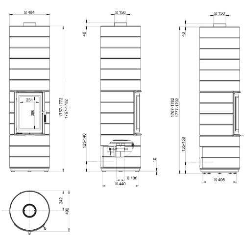Kaminofen Leda Colona 1,7 kW Speicherofen