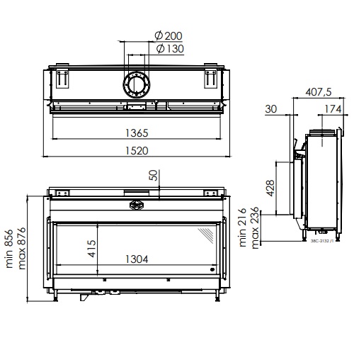 Gaskamin DRU Metro 130XT-41 RCH