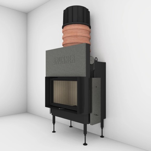 Kamineinsatz Brunner BKH 5.0 Flach 42-66 | 9 kW Schiebetür