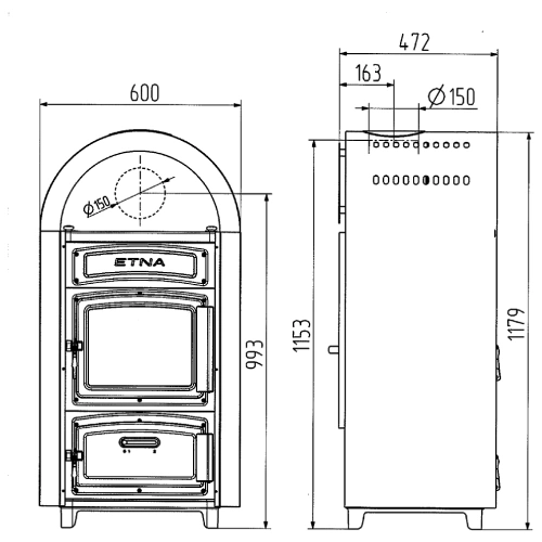 Werkstattofen Wamsler Hüttenofen Etna 9 kW