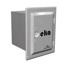 Edelstahlschornstein - Edelstahltür mit Schiebestutzen 200 mm, 120x180 mm - einwandig - eka complex E