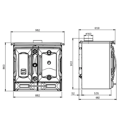 Holzherd La Nordica TermoSuprema Compact DSA 18,5kW wasserführend