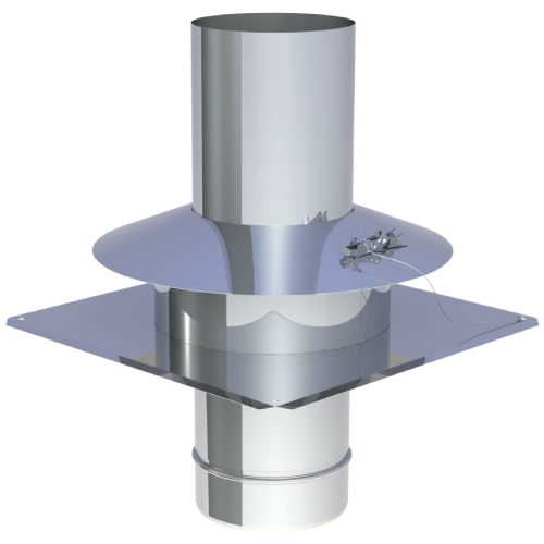 Kunststoffschornstein - Kopfabdeckung mit Mündungsrohr aus Edelstahl und Wetterkragen - einwandig - Jeremias EW-PPS