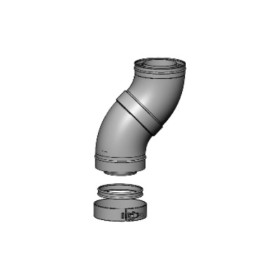 LAS-Schornstein - Bogen 45° glatt, schwarz lackiert, Ø150/100 mm, Set 2 Stück - DRU LAS ES-I 150/100