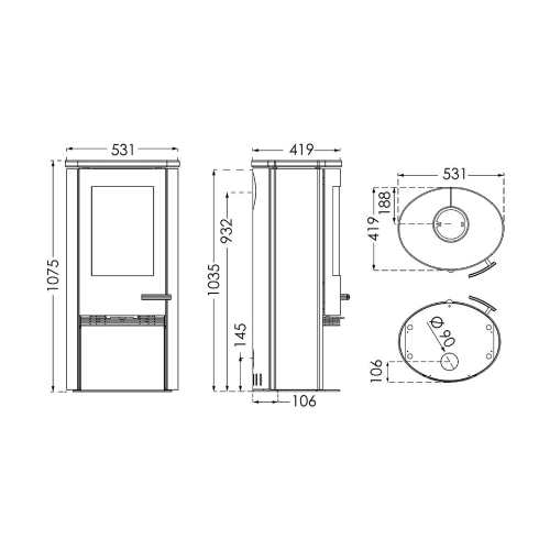 Kaminofen TermaTech TT21RS-GREY 5 kW