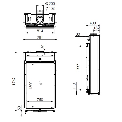 Gaskamin DRU Maestro 75 Tall RCH