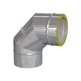 Edelstahlschornstein - Bogen 87° mit Prüföffnung (bis 600°C) - doppelwandig - eka complex D