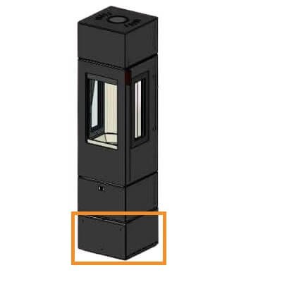 Kaminzubehör Cera Design - Sockelelement Unterbau inkl. Schublade zu Kaminofen Santos