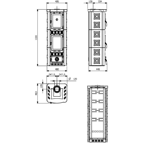 Kaminofen La Nordica Gaia Forno 6 kW mit Backfach
