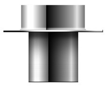 Edelstahlschornstein - Fußteil mit Auflageplatte, Einschub rund bzw. oval - doppelwandig - Schräder Future DW