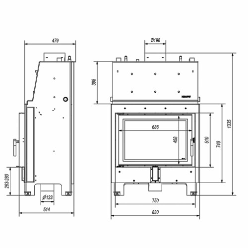 Kamineinsatz Kratki MBO 15 kW wasserführend