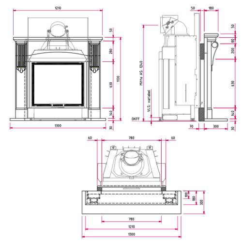 Kaminbausatz CAMINA N22 9 kW Naturstein-Anlage