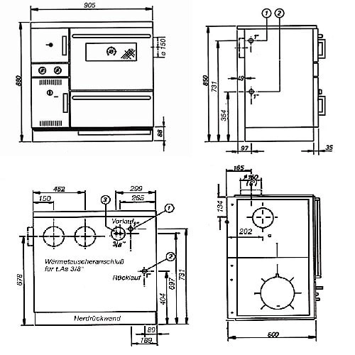 Holzherd Wamsler K 148 | 23 kW wasserführend