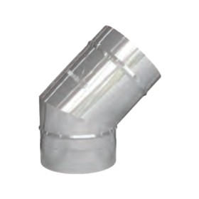 Edelstahlschornstein - Bogen 45° mit Prüföffnung (bis 600°C) - doppelwandig - eka complex D
