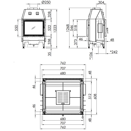 Kamineinsatz SPARTHERM Varia FD 11,6 kW Dreh-/Drehtür Durchsicht raumluftunabhängig