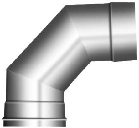 Edelstahlschornstein - Bogen 87° (90°) ohne Reinigung  - einwandig - Schräder Future EW