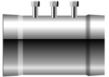 Edelstahlschornstein - Rohrelement mit 3 Messstutzen - doppelwandig - Schräder Future DW