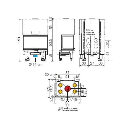 Kamineinsatz Edilkamin Windo3 85 | 13,2 kW